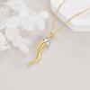 YFN Italian Horn Necklace for Women 18k Gold Plated Sterling Silver Horn Pendant Charm Necklace Jewelry Gifts for Men 18+2″(Gold-Italian Horn Necklace)