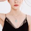 YFN Moonstone Necklace Sterling Silver Rose Flower Moonstone Leaves Pendant Necklace Jewelry Gifts for Women(Silver-Moonstone Necklace with Rose Flower)