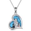 YFN Cat Necklace Sterling Silver Jewelry for Women Cat Jewelry Gifts(Silver-Cat Necklace with Turquoise)