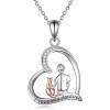 YFN Cat Necklace Sterling Silver Jewelry for Women Cat Jewelry Gifts(Silver-One Cat Jewelry)