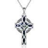 YFN Celtic Cross Necklace Sterling Silver Religious Cross Pendant Abalone Shell Cross Jewelry Christian Gift for Women Men(B. Celtic)