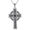YFN Celtic Cross Necklace Sterling Silver Religious Cross Pendant Abalone Shell Cross Jewelry Christian Gift for Women Men(C. Star of David)