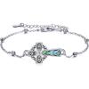 Silver-Abalone Celtic Cross Bracelet