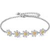 Silver-Daisy Flower Bracelets for Women