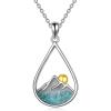 YFN Cross Necklace Sterling Silver Mountain and Ocean Pendant Religious Jewelry Gifts for Women Men(Mountain Turquoise)