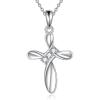 YFN Cross Necklace Sterling Silver Religious Cross Pendant Christians Jewelry Gifts for Women Men(Dainty)
