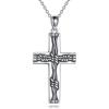 YFN Cross Necklace Sterling Silver Religious Cross Pendant Christians Jewelry Gifts for Women Men(Twist Cross)