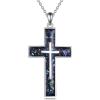 YFN Cross Necklace Sterling Silver Religious Cross Pendant Jewelry Christian Gifts for Women Men(A. Abalone Shell Randomized)