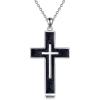 YFN Cross Necklace Sterling Silver Religious Cross Pendant Jewelry Christian Gifts for Women Men(A. Black Tourmaline)