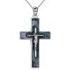 YFN Cross Necklace Sterling Silver Religious Cross Pendant Jewelry Christian Gifts for Women Men(A. Crucifix Turquoise)