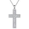 YFN Cross Necklace Sterling Silver Religious Cross Pendant Jewelry Christian Gifts for Women Men(A. Cubic Zirconia)