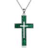 YFN Cross Necklace Sterling Silver Religious Cross Pendant Jewelry Christian Gifts for Women Men(A. Green Malachite)