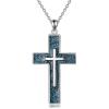 YFN Cross Necklace Sterling Silver Religious Cross Pendant Jewelry Christian Gifts for Women Men(A. Turquoise)