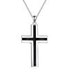 YFN Cross Necklace Sterling Silver Religious Cross Pendant Jewelry Christian Gifts for Women Men(B. Black Onyx)