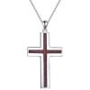 YFN Cross Necklace Sterling Silver Religious Cross Pendant Jewelry Christian Gifts for Women Men(B. Red Coral)