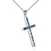 YFN Cross Necklace Sterling Silver Religious Cross Pendant Jewelry Christian Gifts for Women Men(C. Abalone Shell Engraved)