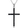 YFN Cross Necklace Sterling Silver Religious Cross Pendant Jewelry Christian Gifts for Women Men(C. Black Tourmaline)