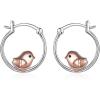 YFN Hoop Earrings with Cat Hummingbird Bird Horse Snake Mountain Dinosaur Earrings Sterling Silver for Sensitive Ears Cute Animal Hoops Gifts for Women(Silver-Bird Hoop Earrings)