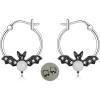YFN Hoop Earrings with Cat Hummingbird Bird Horse Snake Mountain Dinosaur Earrings Sterling Silver for Sensitive Ears Cute Animal Hoops Gifts for Women(Black-Bat Hoop Earrings)