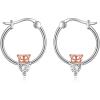 YFN Hoop Earrings with Cat Hummingbird Bird Horse Snake Mountain Dinosaur Earrings Sterling Silver for Sensitive Ears Cute Animal Hoops Gifts for Women(Silver-Pig Hoop Earrings)