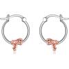 YFN Hoop Earrings with Cat Hummingbird Bird Horse Snake Mountain Dinosaur Earrings Sterling Silver for Sensitive Ears Cute Animal Hoops Gifts for Women(Silver-Frog Hoop Necklace)