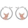 YFN Hoop Earrings with Cat Hummingbird Bird Horse Snake Mountain Dinosaur Earrings Sterling Silver for Sensitive Ears Cute Animal Hoops Gifts for Women(Silver-Highland Cow Earrings)