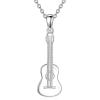 YFN Musical Instrument Necklace Sterling Silver Music Lover Pendant Jewelry Gifts for Women Men(Guitar)