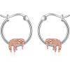 YFN Sloth Earrings for Women Sterling Silver Small Cute Earrings Huggie Hoop Earrings for Sensitive Ears Sloth Jewelry Gifts for Daughter