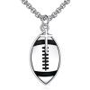 YFN Sport Necklace Sterling Silver Never Give Up I Can Do All Things Pendant Jewelry Sport Gifts for Women Men(Football with Cross)