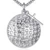 YFN Sport Necklace Sterling Silver Never Give Up I Can Do All Things Pendant Jewelry Sport Gifts for Women Men(Golf with Cross)