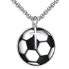 YFN Sport Necklace Sterling Silver Never Give Up I Can Do All Things Pendant Jewelry Sport Gifts for Women Men(Soccer with Cross)