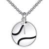 YFN Sport Necklace Sterling Silver Never Give Up I Can Do All Things Pendant Jewelry Sport Gifts for Women Men(Tennis with Cross)