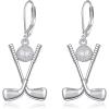 YFN Sport and Music Earrings Sterling Silver Sport Lover Music Lover Jewelry Gifts for Women Men(Golf Club)