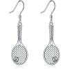 YFN Sport and Music Earrings Sterling Silver Sport Lover Music Lover Jewelry Gifts for Women Men(Tennis Racket)
