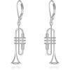YFN Sport and Music Earrings Sterling Silver Sport Lover Music Lover Jewelry Gifts for Women Men(Trumpet)
