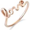 YFN Sterling Silver Simple Love Script Ring Thin Band Promise Ring(Rose gold plated sterling-silver)