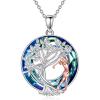 YFN Tree of Life Necklace Sterling Silver Crystal Jewelry Graduation Birthday Gifts for Women(Golf)