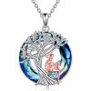 YFN Tree of Life Necklace Sterling Silver Crystal Jewelry Graduation Birthday Gifts for Women(Guitar)