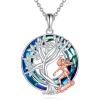 YFN Tree of Life Necklace Sterling Silver Crystal Jewelry Graduation Birthday Gifts for Women(Skateboard)