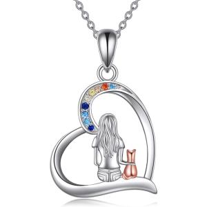 YFN Cat Necklace Sterling Silver Jewelry for Women Cat Jewelry Gifts(Cat Necklace for Women)