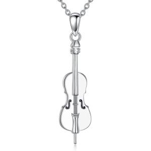 YFN Musical Instrument Necklace Sterling Silver Music Lover Pendant Jewelry Gifts for Women Men(Cello)
