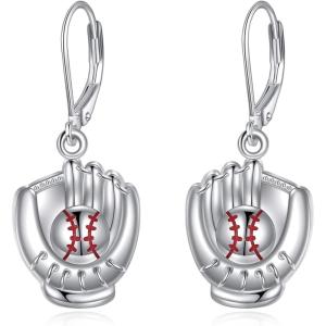 YFN Sport and Music Earrings Sterling Silver Sport Lover Music Lover Jewelry Gifts for Women Men(Baseball)