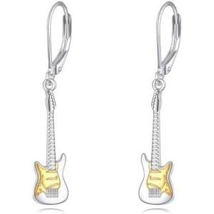 YFN Sport and Music Earrings Sterling Silver Sport Lover Music Lover Jewelry Gifts for Women Men(Bass)