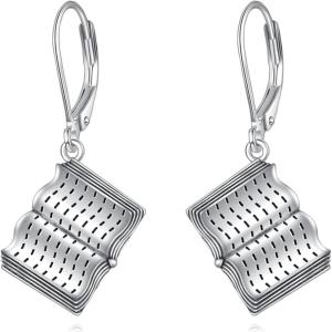 YFN Sport and Music Earrings Sterling Silver Sport Lover Music Lover Jewelry Gifts for Women Men(Book)