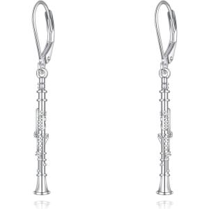 YFN Sport and Music Earrings Sterling Silver Sport Lover Music Lover Jewelry Gifts for Women Men(Clarinet)