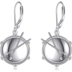 YFN Sport and Music Earrings Sterling Silver Sport Lover Music Lover Jewelry Gifts for Women Men(Drum)