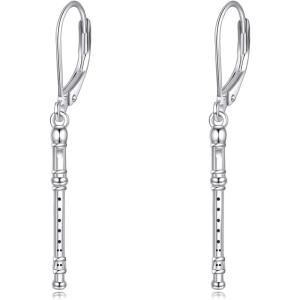 YFN Sport and Music Earrings Sterling Silver Sport Lover Music Lover Jewelry Gifts for Women Men(Flute)