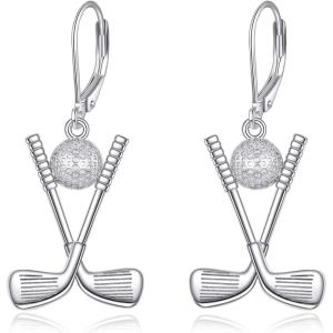 YFN Sport and Music Earrings Sterling Silver Sport Lover Music Lover Jewelry Gifts for Women Men(Golf Club)