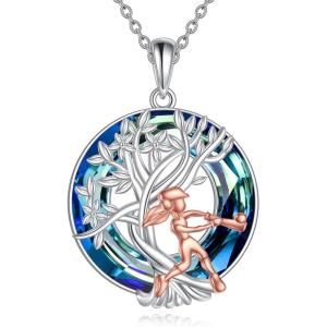 YFN Tree of Life Necklace Sterling Silver Crystal Jewelry Graduation Birthday Gifts for Women(Baseball)