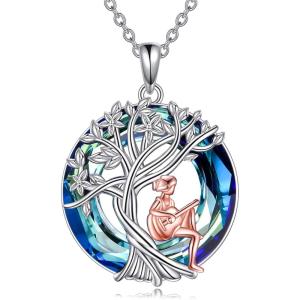 YFN Tree of Life Necklace Sterling Silver Crystal Jewelry Graduation Birthday Gifts for Women(Guitar)